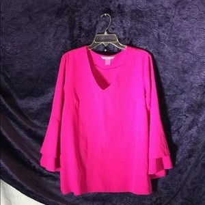 Repost sell, 100% silk hot pink blouse